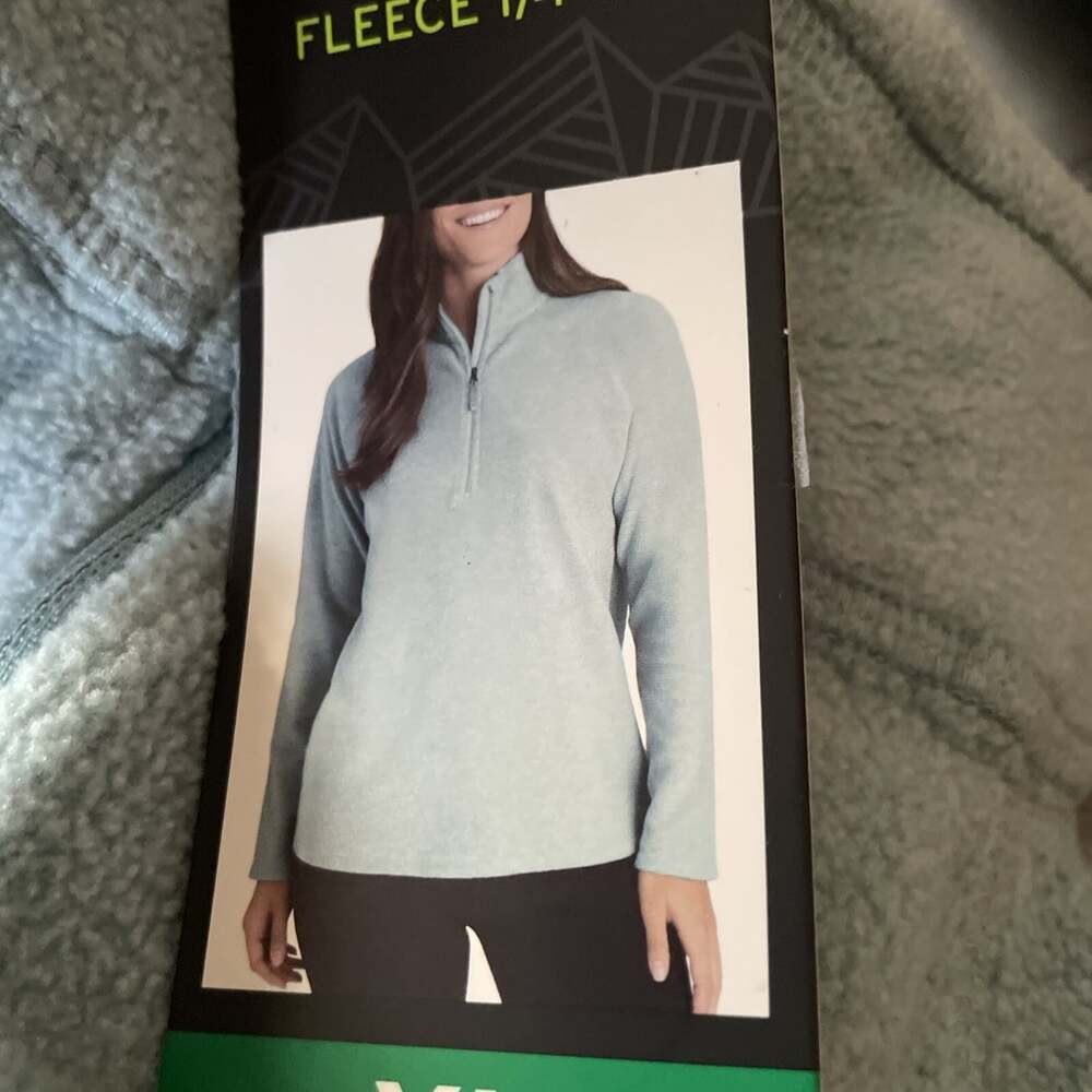 Eddie Bauer Fleece Sweater 1/4 Zip Pull Over Womens Size Xl Sea Blue